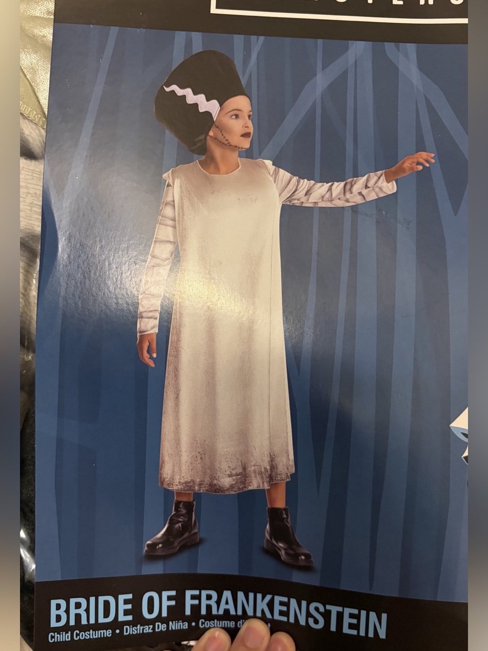 NWT Universal Monsters Bride of Frankenstein Costume Dress Girls M 7-8 Disguise